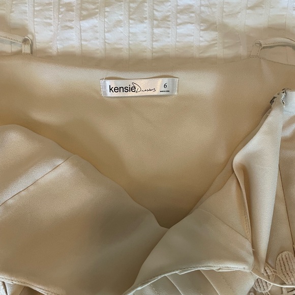 Kensie Cream and Brown Strapless Dress - Picture 3 of 4